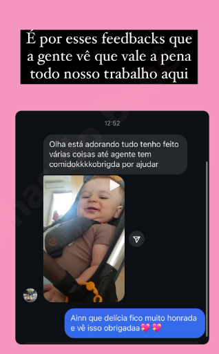 Depoimento WhatsApp com bebê